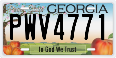 GA license plate PWV4771