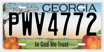 GA license plate PWV4772