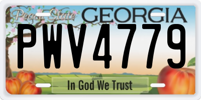 GA license plate PWV4779