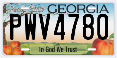 GA license plate PWV4780
