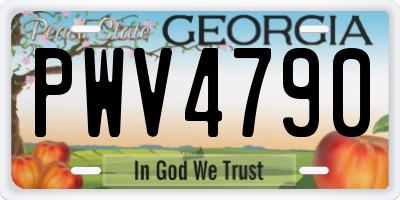 GA license plate PWV4790