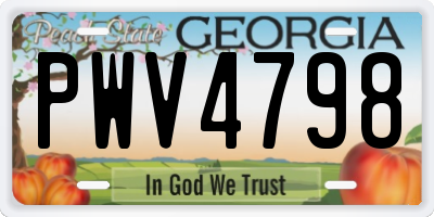 GA license plate PWV4798