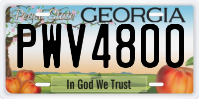 GA license plate PWV4800