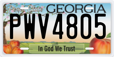 GA license plate PWV4805