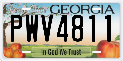 GA license plate PWV4811
