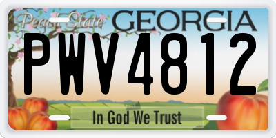 GA license plate PWV4812