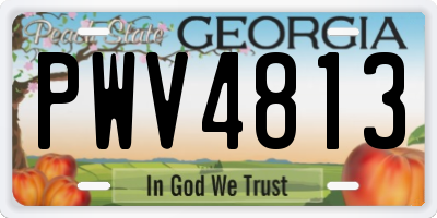 GA license plate PWV4813