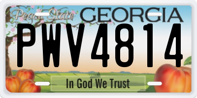 GA license plate PWV4814