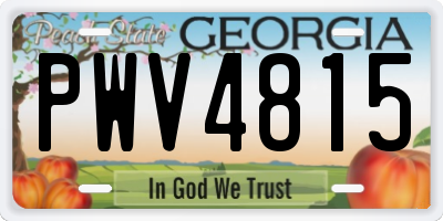 GA license plate PWV4815