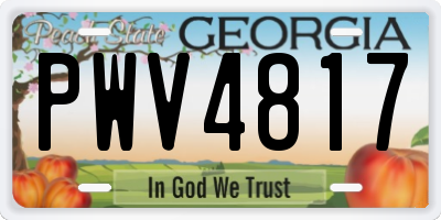 GA license plate PWV4817