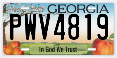 GA license plate PWV4819