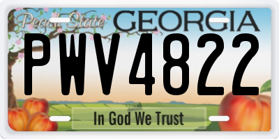 GA license plate PWV4822