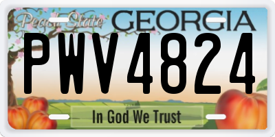 GA license plate PWV4824