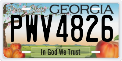GA license plate PWV4826