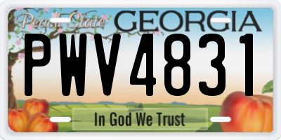 GA license plate PWV4831