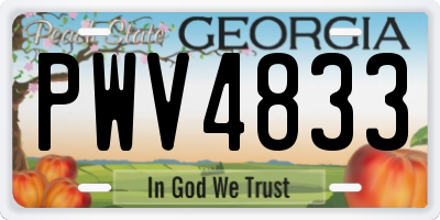 GA license plate PWV4833