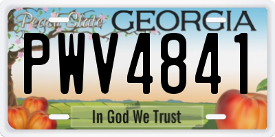 GA license plate PWV4841