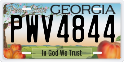 GA license plate PWV4844