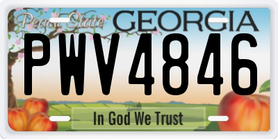 GA license plate PWV4846