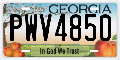 GA license plate PWV4850