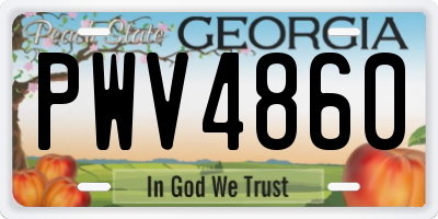 GA license plate PWV4860