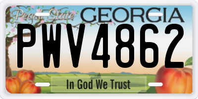 GA license plate PWV4862