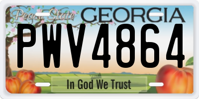 GA license plate PWV4864