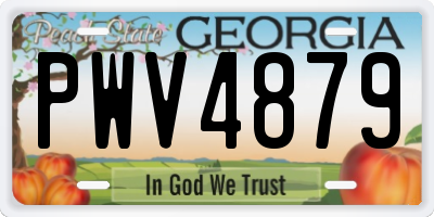 GA license plate PWV4879