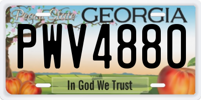 GA license plate PWV4880