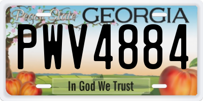 GA license plate PWV4884