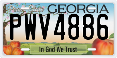 GA license plate PWV4886