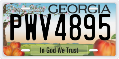 GA license plate PWV4895