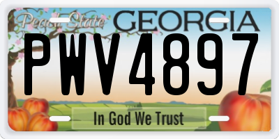 GA license plate PWV4897