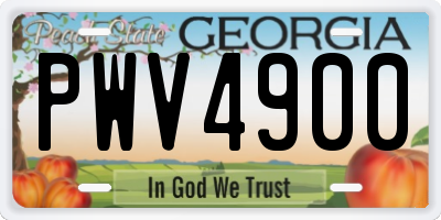 GA license plate PWV4900
