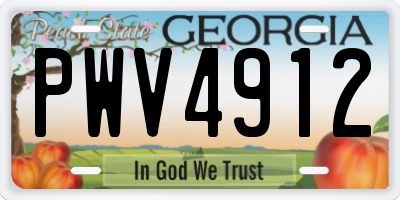 GA license plate PWV4912