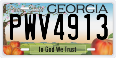 GA license plate PWV4913