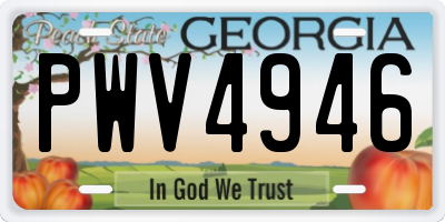 GA license plate PWV4946