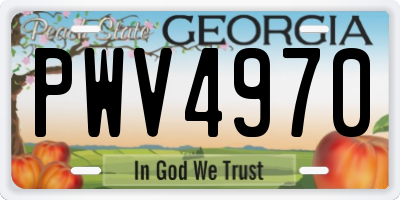 GA license plate PWV4970