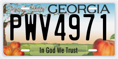 GA license plate PWV4971