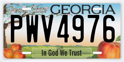 GA license plate PWV4976