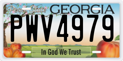 GA license plate PWV4979