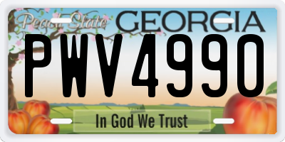 GA license plate PWV4990