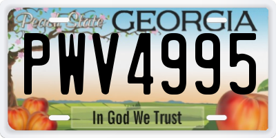 GA license plate PWV4995