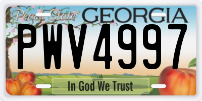 GA license plate PWV4997
