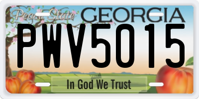 GA license plate PWV5015