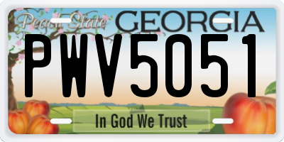 GA license plate PWV5051