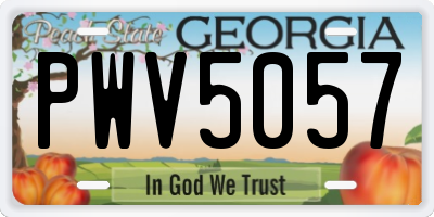 GA license plate PWV5057