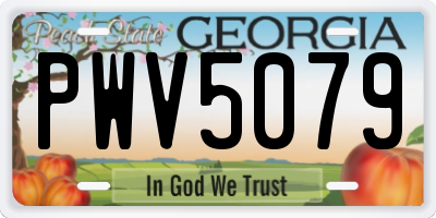 GA license plate PWV5079
