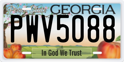 GA license plate PWV5088