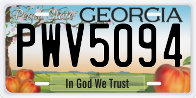 GA license plate PWV5094